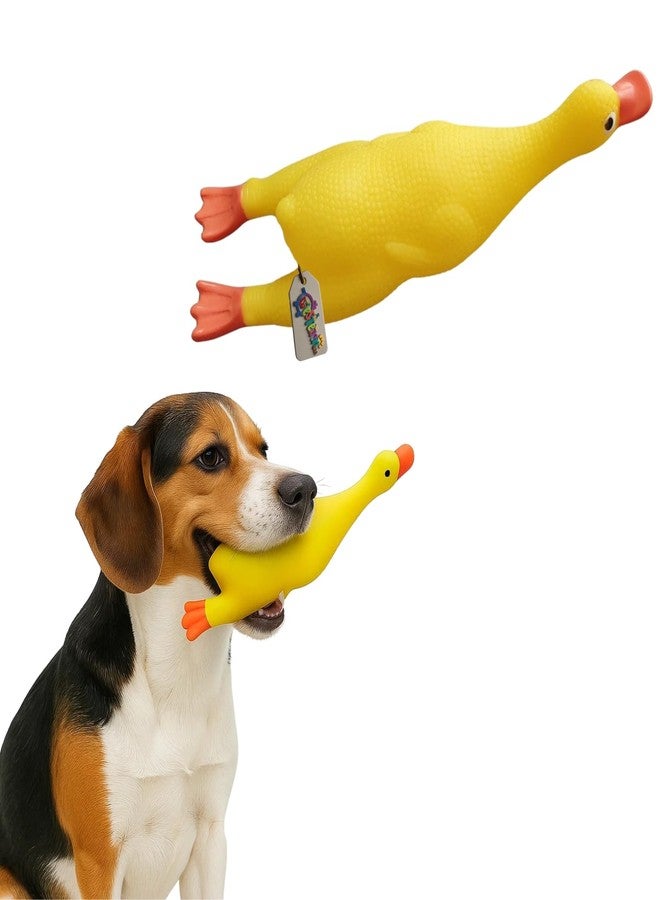 ويستيرن إرا لعبة مضغ مطاطية طويلة قابلة للتمدد على شكل بطة من العصر الغربي | لعبة مضغ مطاطية طويلة قابلة للتمدد للحيوانات الأليفة | لعبة بطة كرتونية صفراء للكلاب مع صفارة مدمجة | لعبة لعب ناعمة للجراء والكلاب | لعبة على شكل حيوان مرح - Image 1